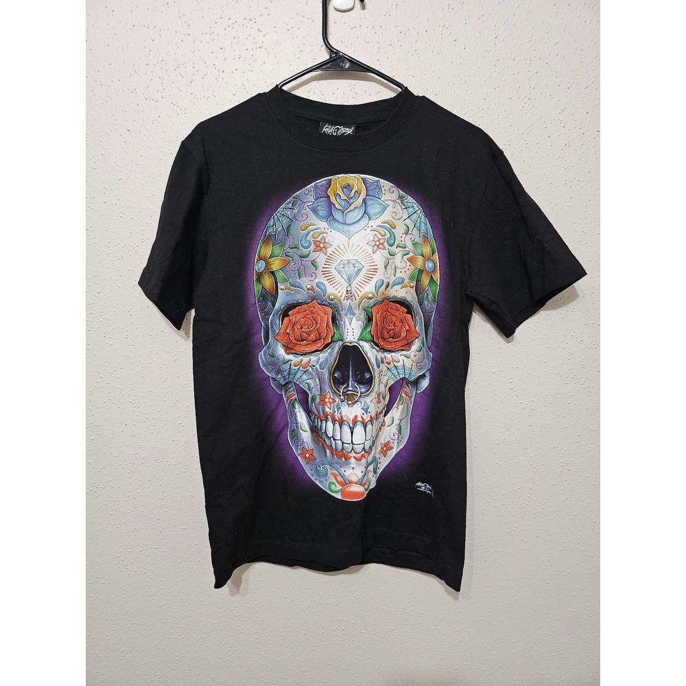 Rock Chang Skull Piercing Tattoos Floral Elements T-shirt  Unisex Size M‎